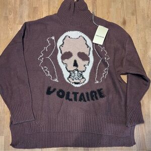 Zadig & Voltaire Bleeza brown turtleneck sweater NWT Size M